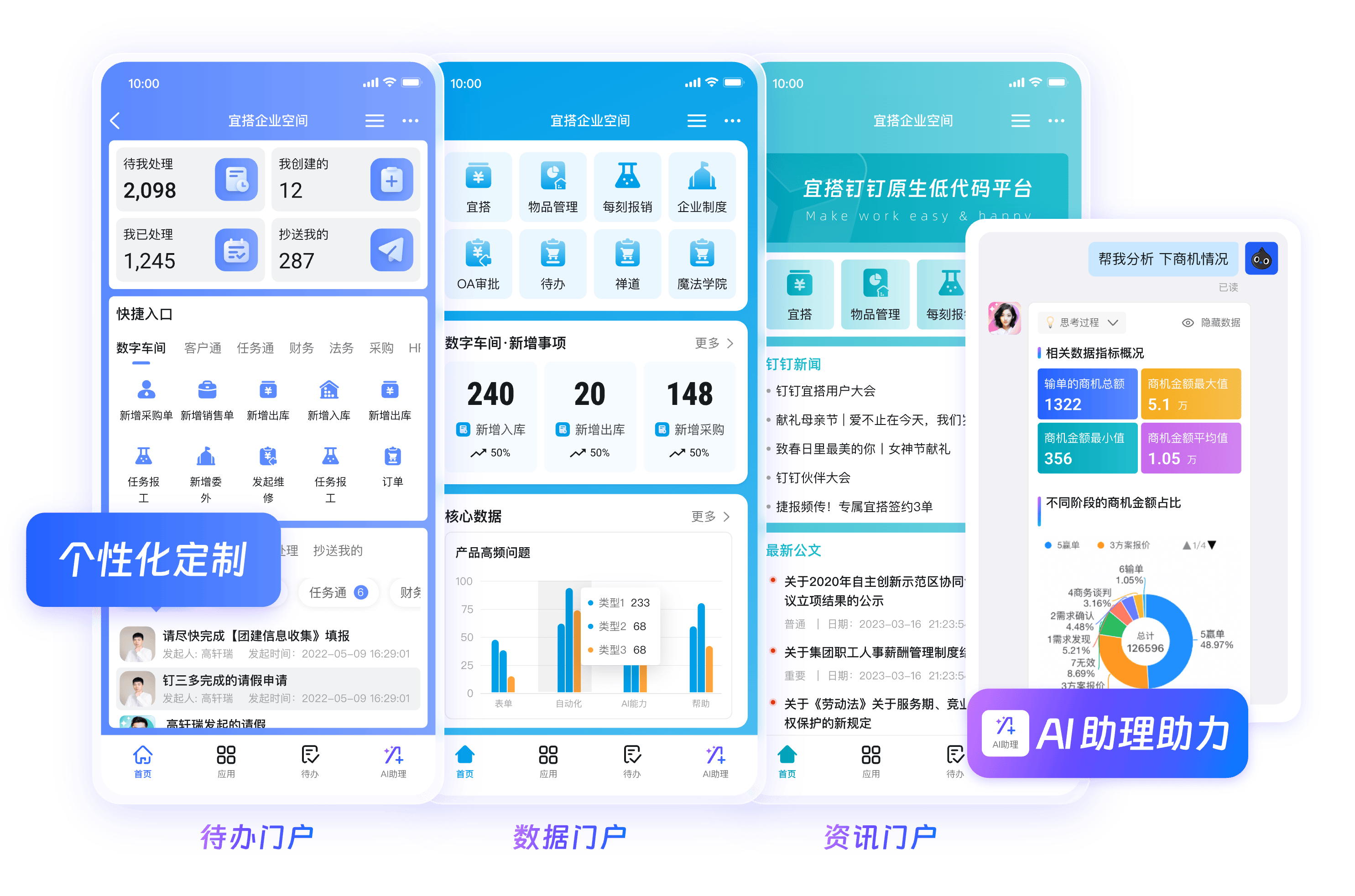 钉钉客户服务多端协同界面
